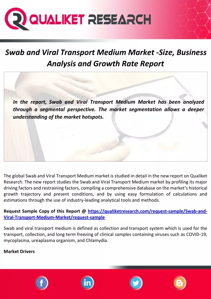 swab and viral transport medium market size