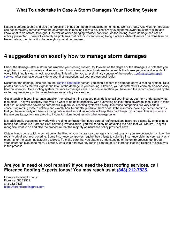 what to undertake in case a storm damages your