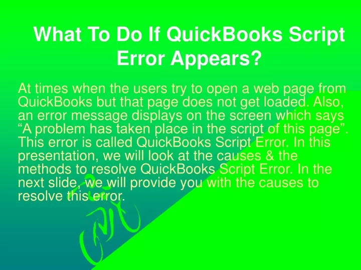 what to do if quickbooks script error appears