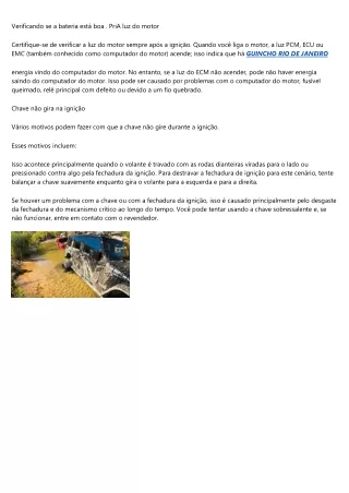 verificando se a bateria est boa pria luz do motor