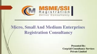 MSME / SSI / Udyog aadhar registration in India