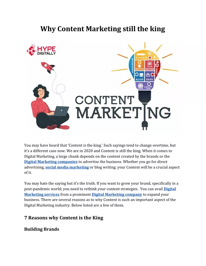 why content marketing still the king
