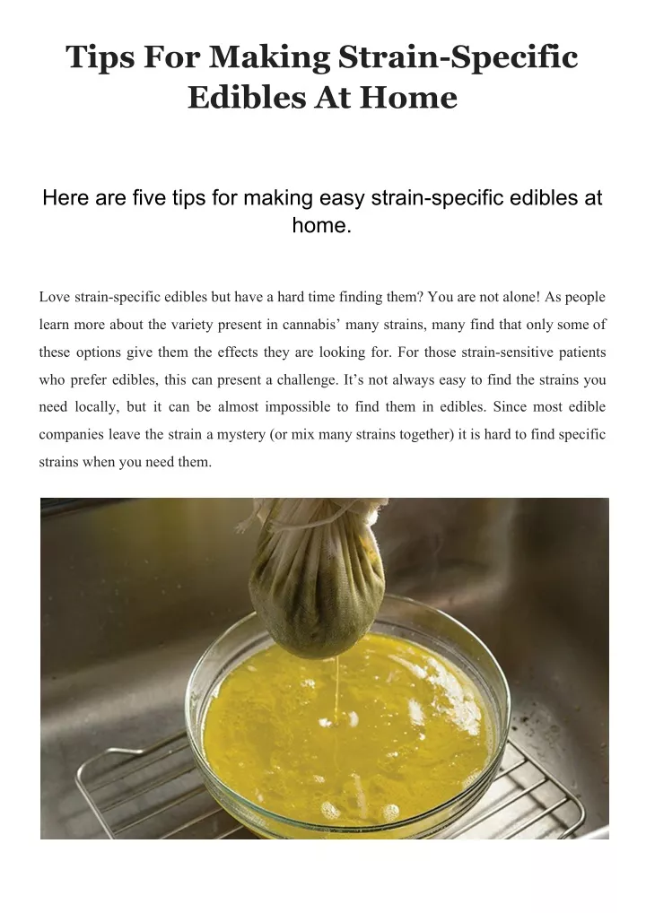 tips for making strain specific edibles at home