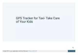 GPS Tracker for Taxi- Take Care of Your Kids