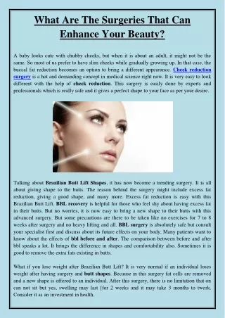 what are the surgeries that can enhance your