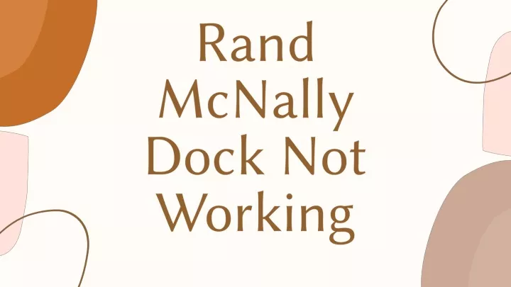 rand mcnally dock not working