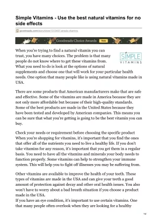 simple vitamins use the best natural vitamins