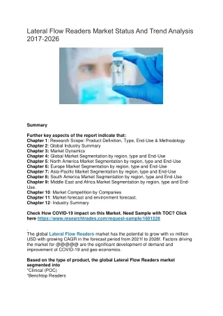 lateral flow readers market status and trend