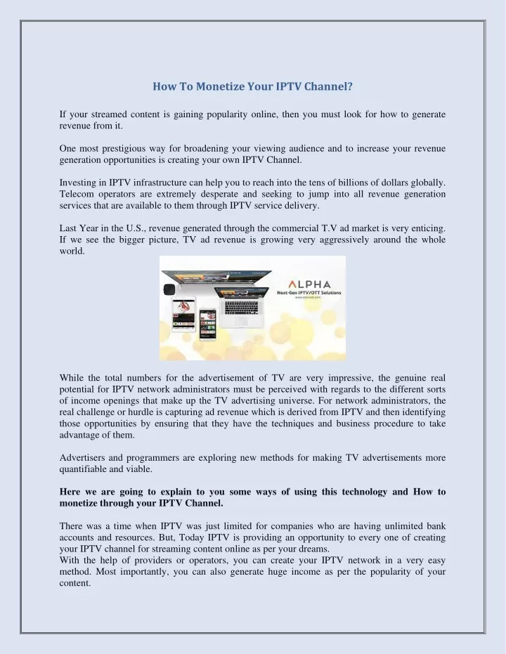 how to monetize your iptv channel