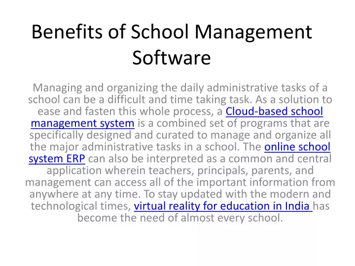 benefits of school management software