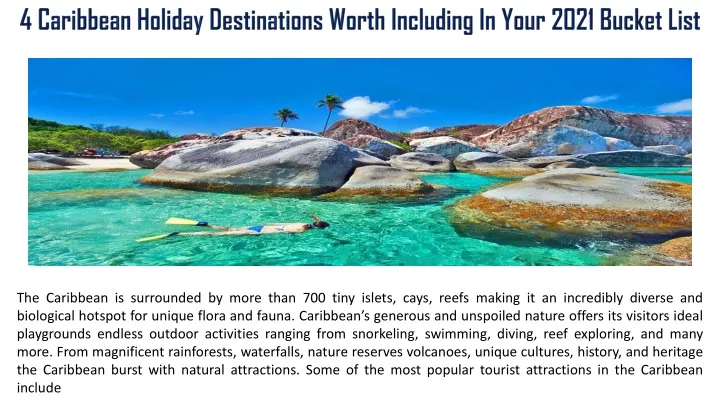 4 caribbean holiday destinations worth including