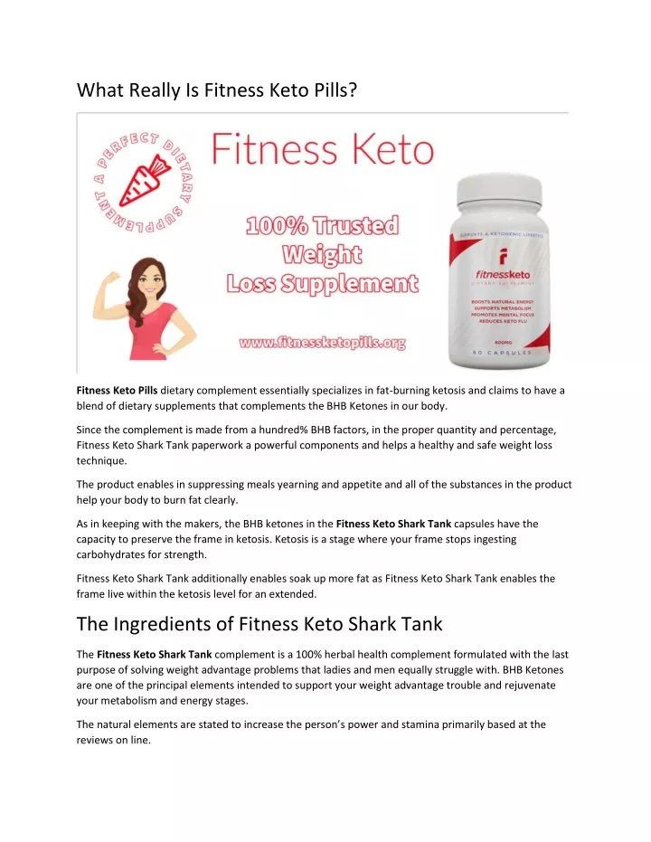 what really is fitness keto pills