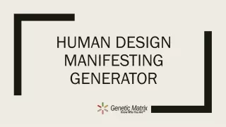 Human Design Manifesting Generator