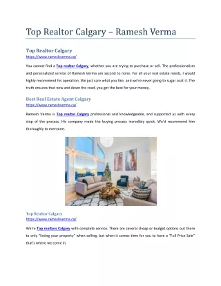 top realtor calgary ramesh verma