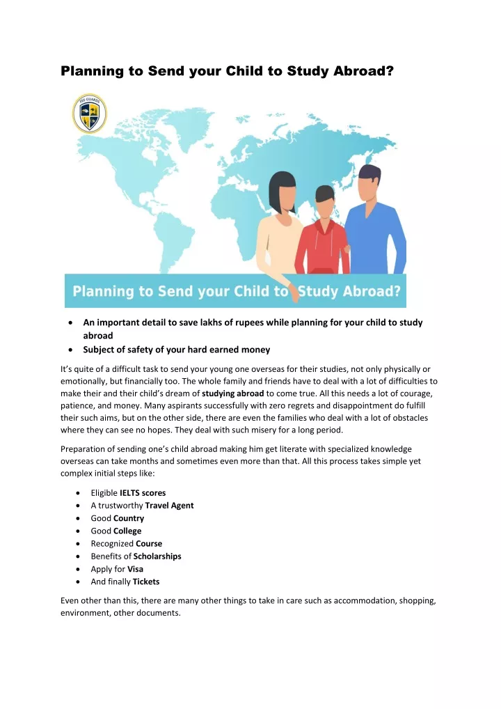 planning to send your child to study abroad