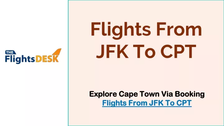 flights from jfk to cpt