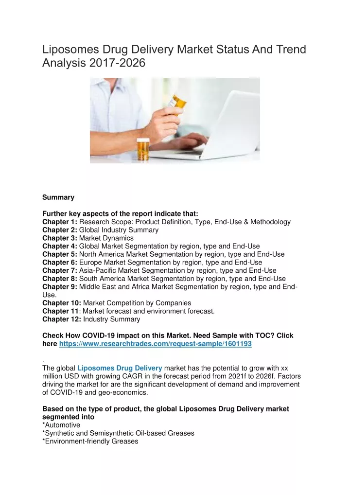 liposomes drug delivery market status and trend