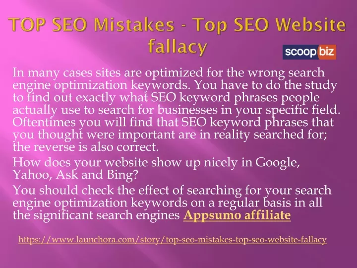 top seo mistakes top seo website fallacy