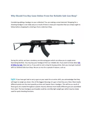 why should you buy guns online from our reliable