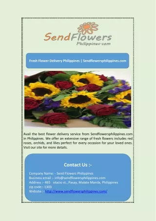 Fresh Flower Delivery Philippines | Sendflowersphilippines.com
