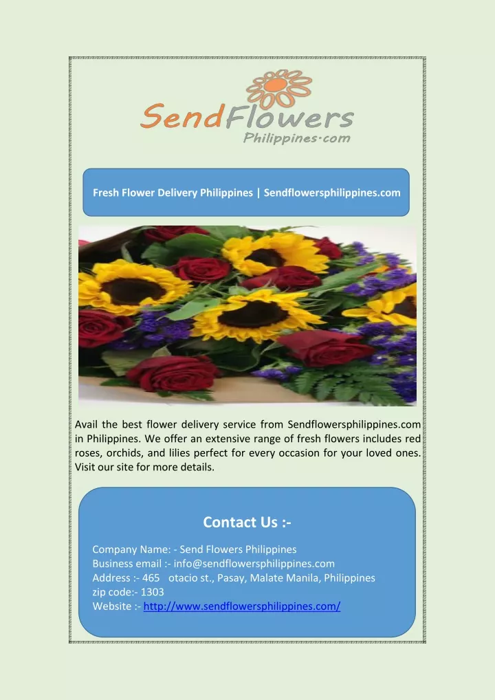 fresh flower delivery philippines