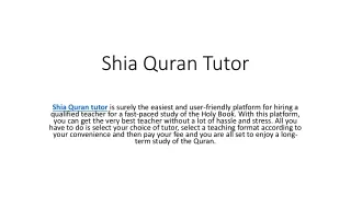 Shia Quran Tutor