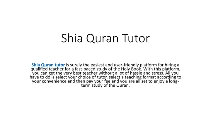 shia quran tutor