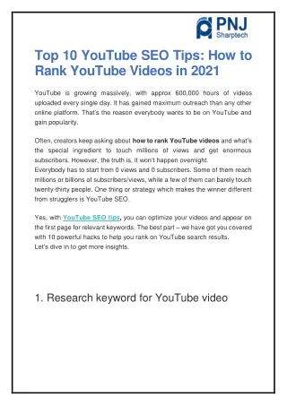 top 10 youtube seo tips how to rank youtube