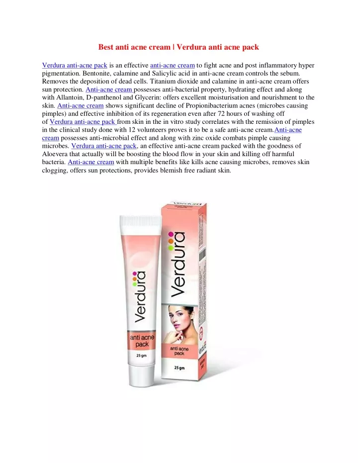 best anti acne cream verdura anti acne pack