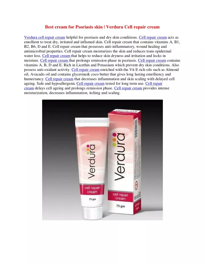 best cream for psoriasis skin verdura cell repair