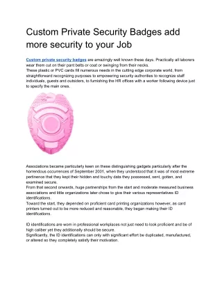 custom private security badges add more security