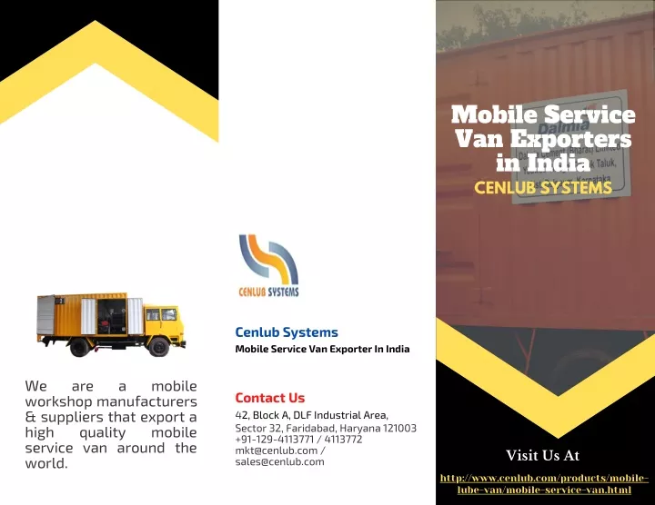 mobile service van exporters in india cenlub