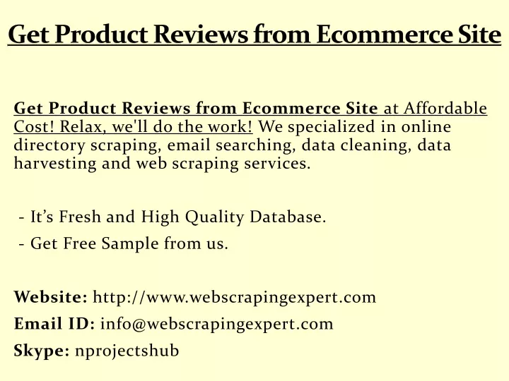 get product reviews from ecommerce site