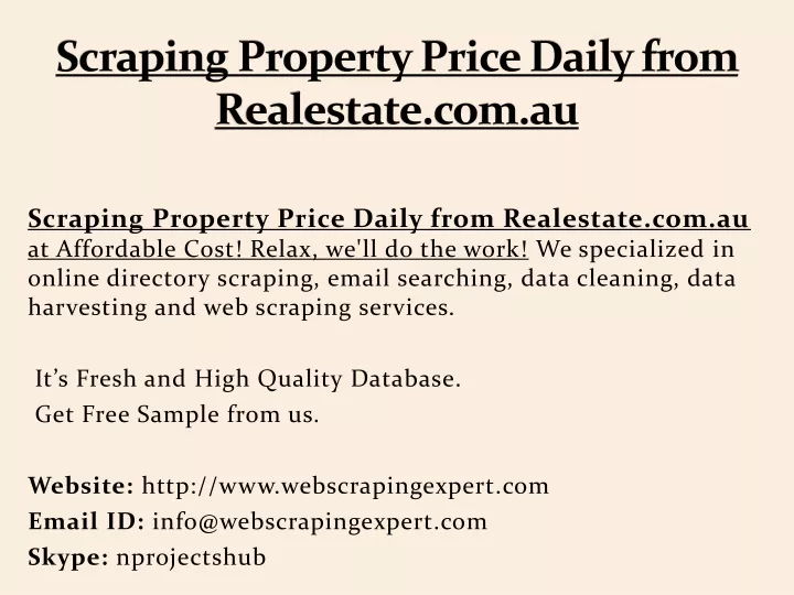 scraping property price daily from realestate com au