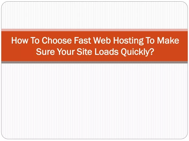 how to choose fast web hosting to make