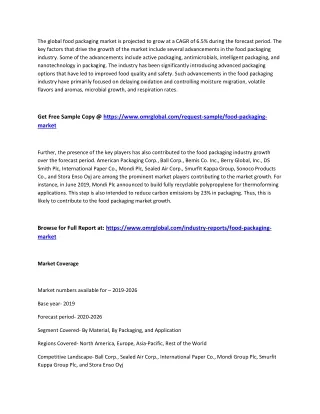 the global food packaging market is projected