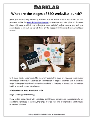 What are the stages of SEO website launch?