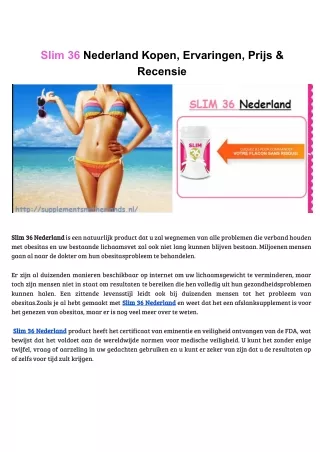 Slim 36 Nederland Kopen, Ervaringen, Prijs & Recensie