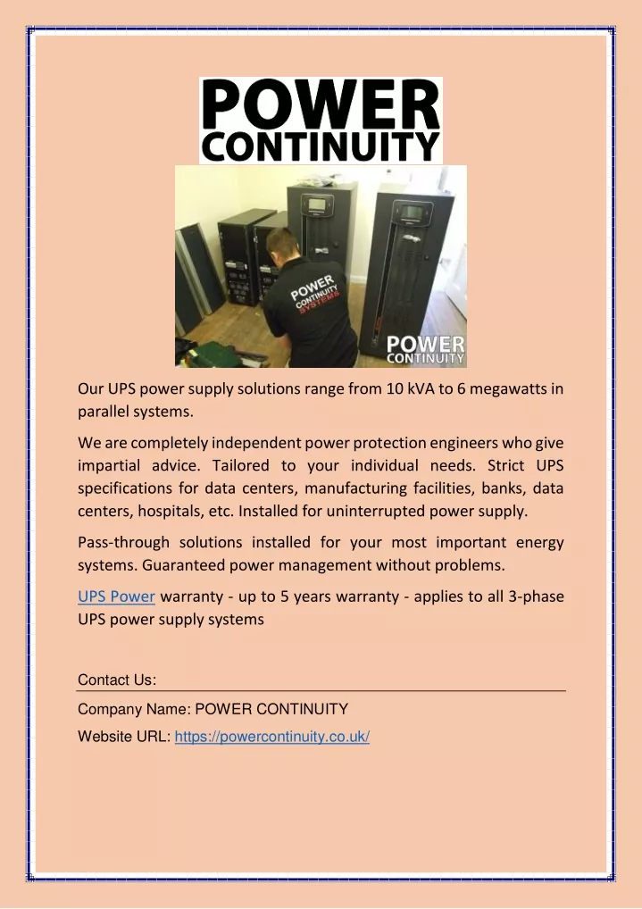 our ups power supply solutions range from