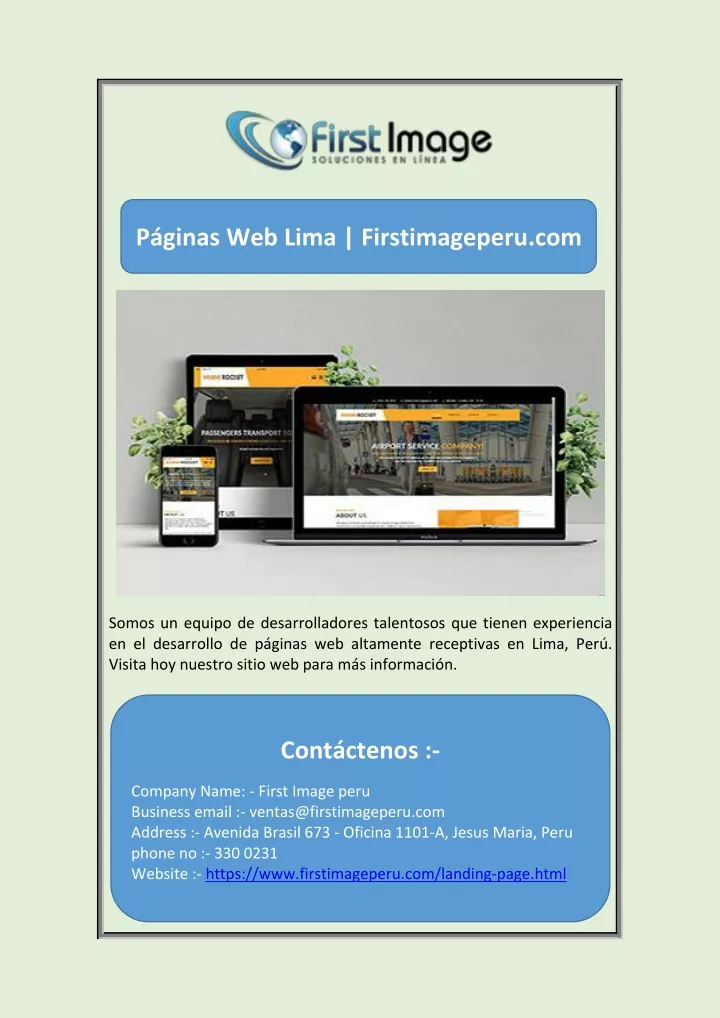 p ginas web lima firstimageperu com