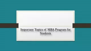 important topics of mba program for students