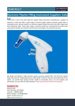 electronic pipette filling instrument suppliers