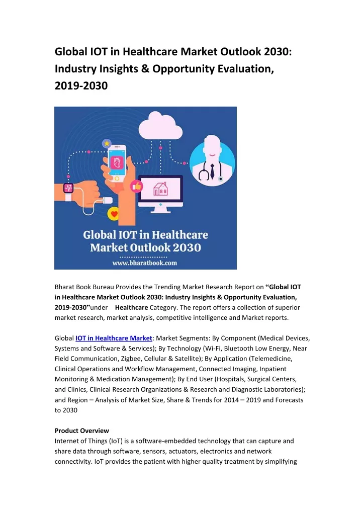 global iot in healthcare market outlook 2030