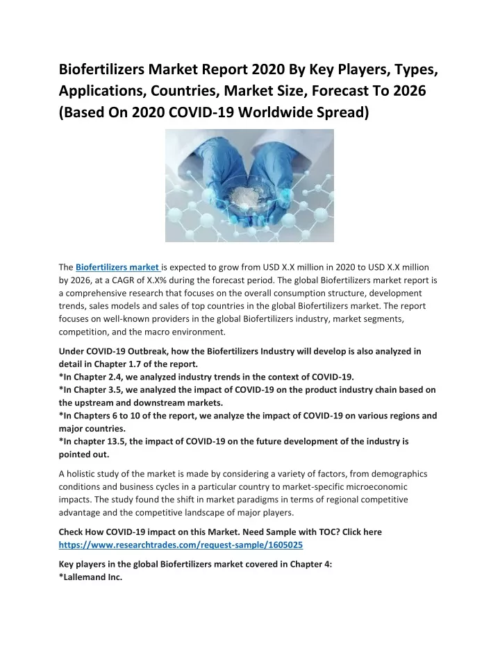 biofertilizers market report 2020 by key players