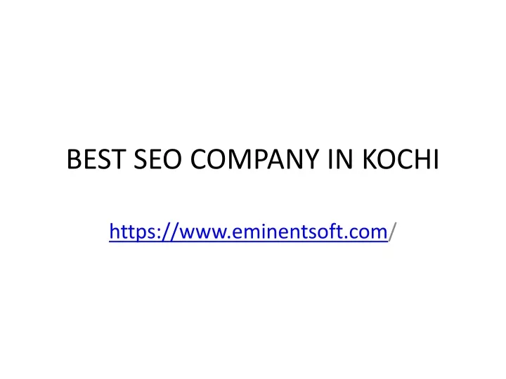 best seo company in kochi