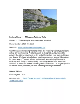 Milwaukee Retaining Walls