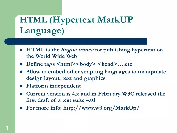 html hypertext markup language