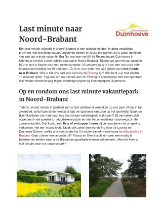 last minute naar noord brabant