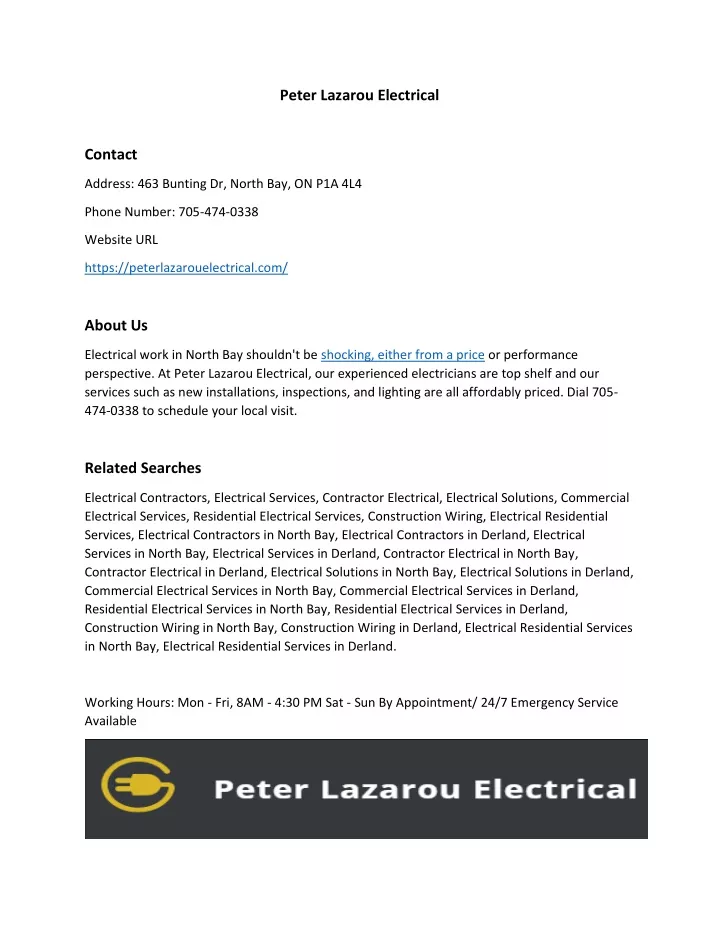 peter lazarou electrical