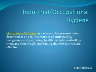 Industrial Occupational Hygiene - Blue Turtle Ltd